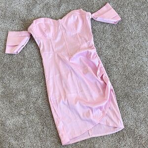 Missguided Strapless Pink Dress